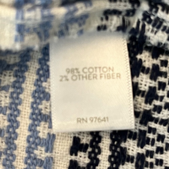 J Jill Blue White Cotton Embroidered Tiered Midi Summer Dress - Picture 8 of 9